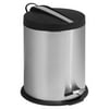 Honey Can Do 1.3 Gallon Round Step Trash Can, Stainless Steel