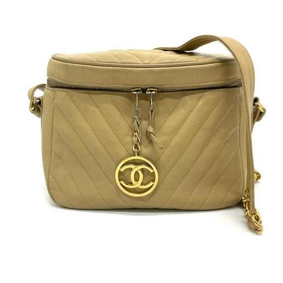 Pre-Owned Chanel CC Coco Charm Bag Chain Shoulder Shoulder Bag Beige GoldHardware (Fair)