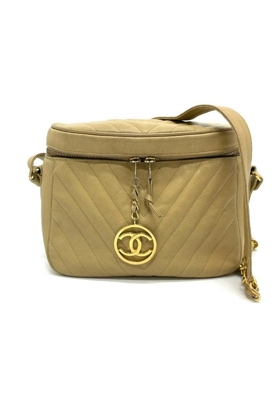 Pre-Owned Chanel CC Coco Charm Bag Chain Shoulder Shoulder Bag Beige GoldHardware (Fair)