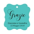 thumbnail image 1 of Darling Souvenir Wedding Favor Tag Grazie Wedding Thank You Gift Custom Hang Tags-Turquoise-100 Tags, 1 of 1