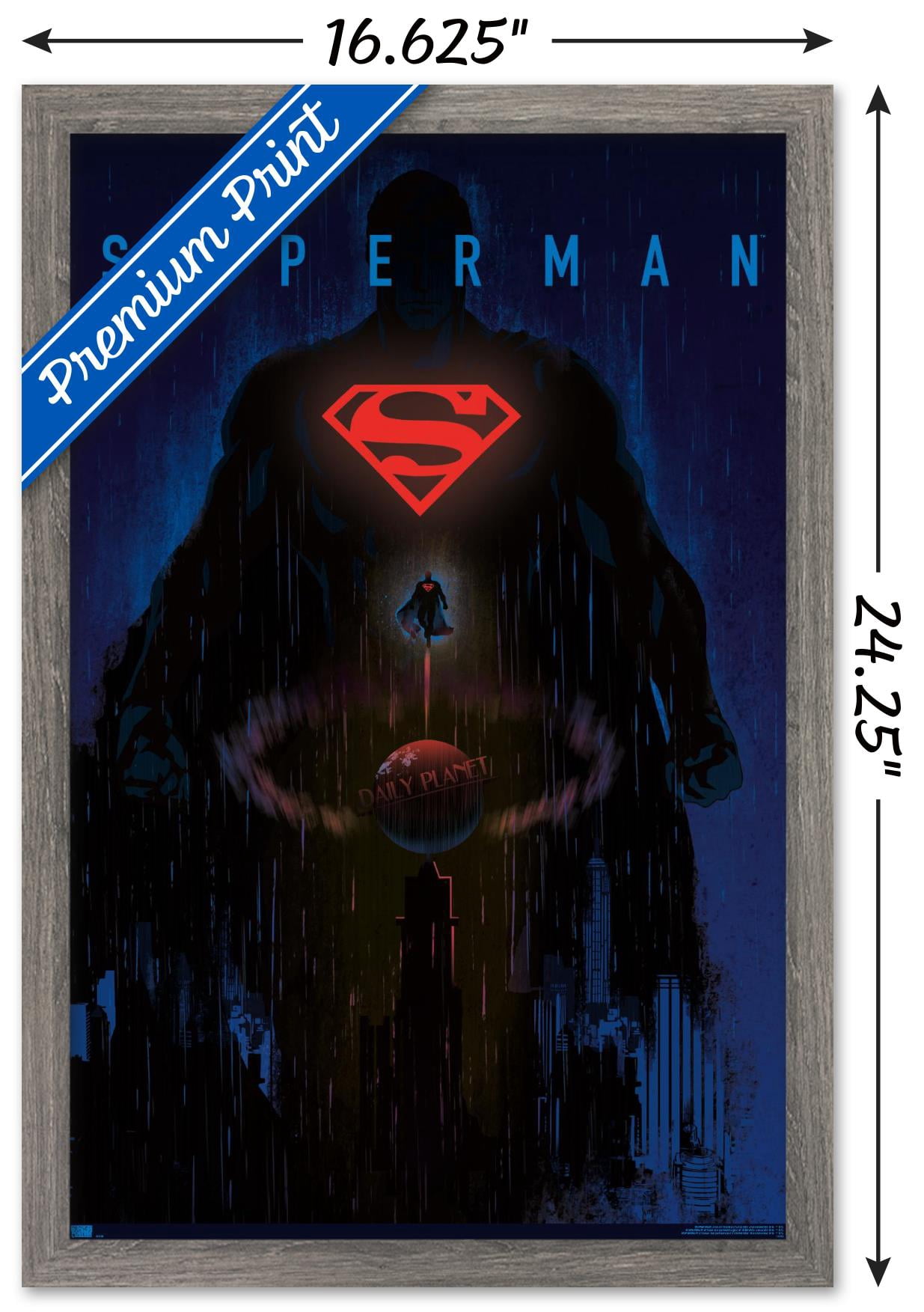 DC Comics: Dark Artistic - Superman Wall Poster, 14.725" x 22.375" Framed