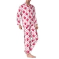 thumbnail image 2 of Sikiie Pink gift with ribbon Print Mens Pajama Set, Soft Warm Long Sleeve Sleepwear, Cozy Button-Down Pjs for Men-XX-Large, 2 of 7