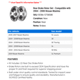 thumbnail image 2 of Rear Brake Rotor Set - Compatible with 2004 - 2008 Nissan Maxima 2005 2006 2007, 2 of 2