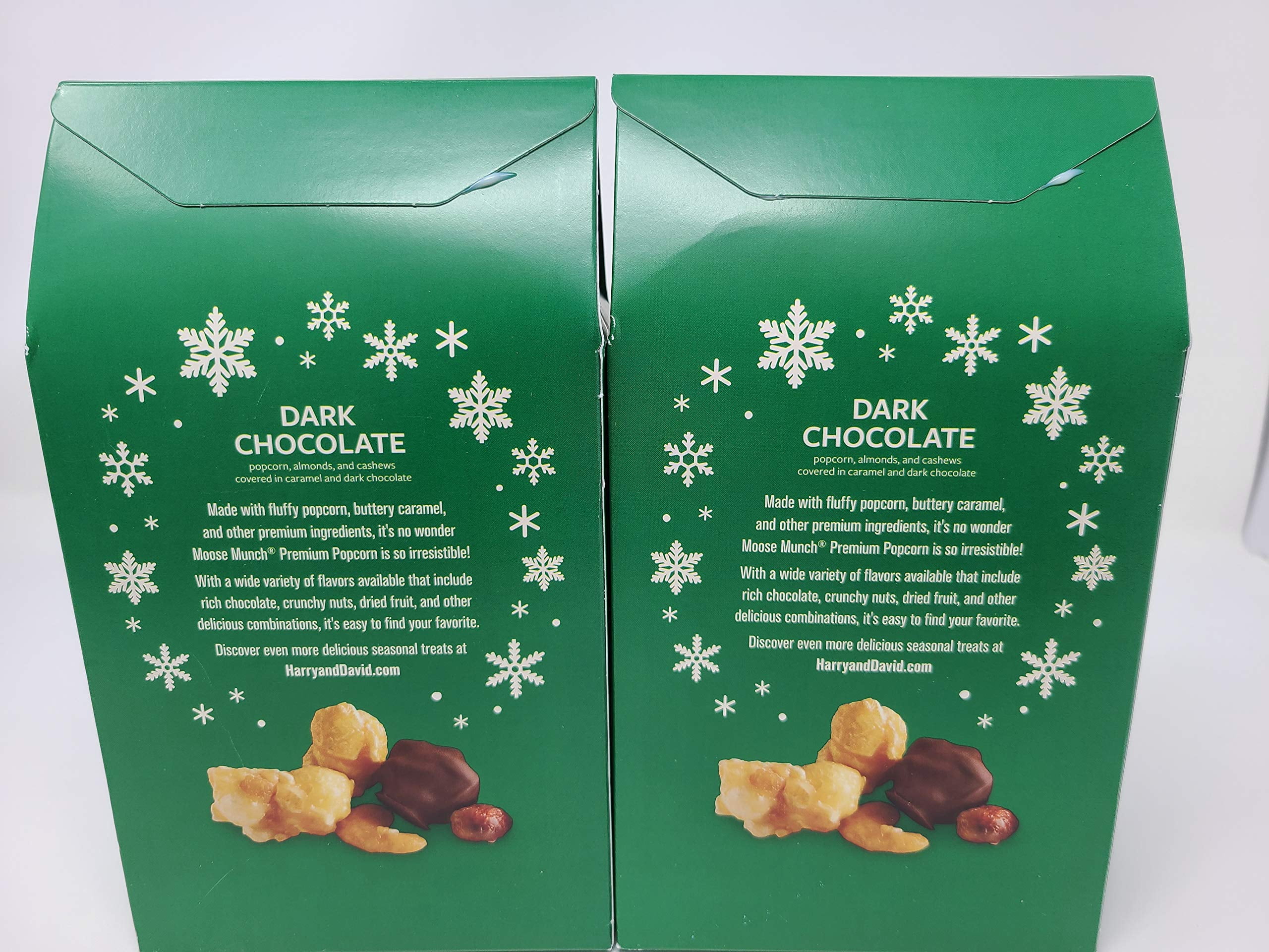 Harry & David Holiday CM31&nbsp;Moose Munch Premium Popcorn Dark Chocolate 10 oz, 2 Boxes