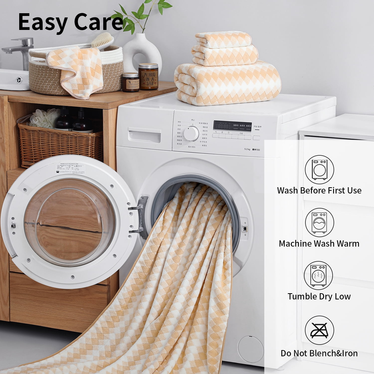 Beartech 12 Piece Hand Towel Set, Ultra Soft and Highly Absorbent Microfiber Towels 600GSM Quick Dry 16"x32" Hand Towels For Bathroom,kitchen-Apricot Yellow