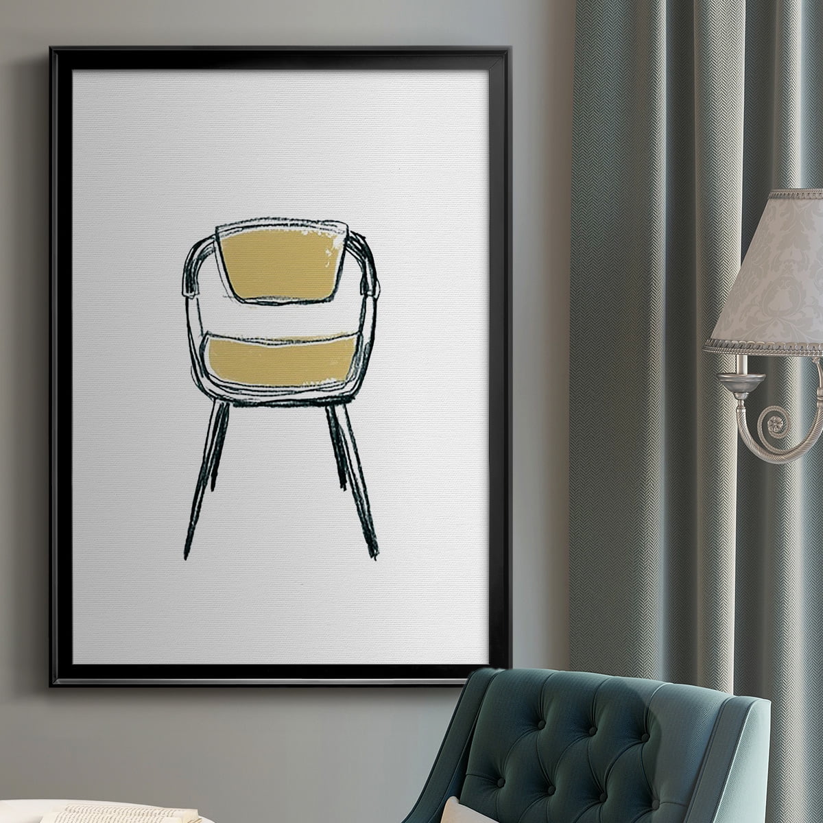 Take a Seat II Premium Framed Print, in Gold, Black, or Silver - Ready to Hang