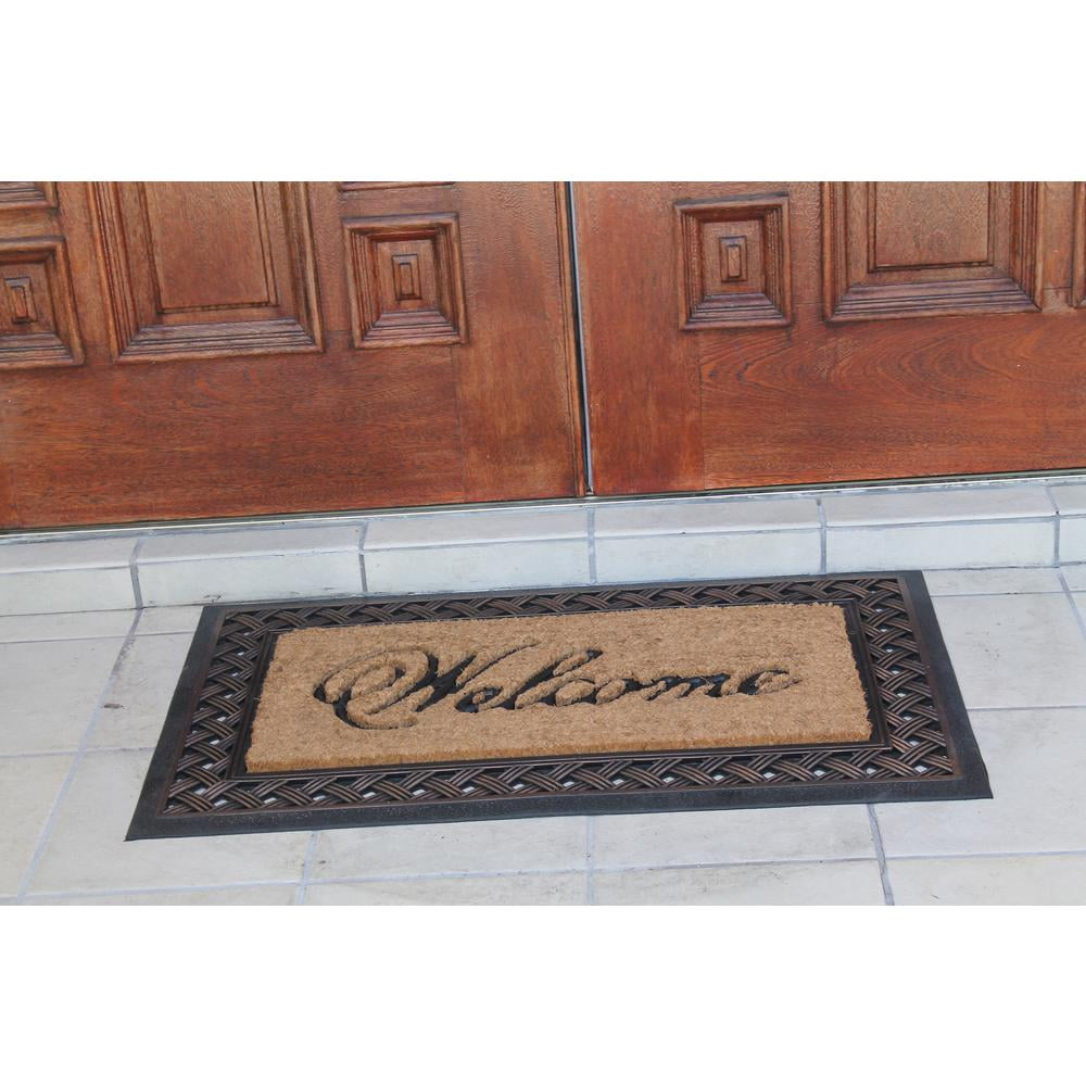 Doormat Rug Coir Rubber Scraper Large Front Outdoor Entrance