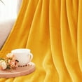 thumbnail image 6 of Exclusivo Mezcla Large Flannel Fleece Velvet Plush Throw Blanket - 50" x 70" (Mustard Yellow), 6 of 7