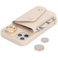 thumbnail image 2 of for iPhone 11 Pro Case Wallet with Card Holder - Zipper Pocket,Credit Card Slots,RFID Blocking,Stand Ring,PU Leather Double Snap Cover for Women and Men(Beige,5.8 Inch), 2 of 15