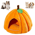 thumbnail image 3 of LOVEVER Lit pour Chat Citrouille pour Chats d'Intérieur Forme de Grotte Lit Tente pour Chat avec Coussin Amovible Orange Rouge P, 3 of 7