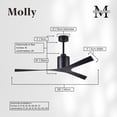 thumbnail image 7 of Matthews Fan Company MK-BK-BK Molly 56" 3 Blade Indoor / Outdoor Ceiling Fan - Black, 7 of 7