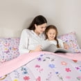 thumbnail image 4 of Feelyou Cartoon Butterfly Teens Bedding Comforter Set 7pcs, Spring Flower Floral King Bedding Sets, Dreamy Cute Animal Reversible Bed Sheets, Ultra Soft Bedroom Decor, 4 of 8