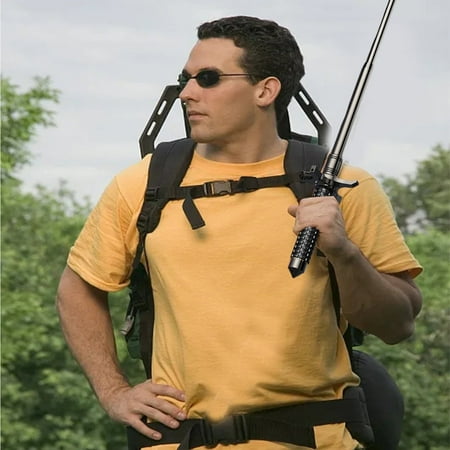 Portable Retractable Hiking Sticks, 2-in-1 Heavy Duty Walking Stick for Camping, Trekking, Portable Collapsible Outdoor Tool for Men & Women, for Events & Tours（Black，26"）