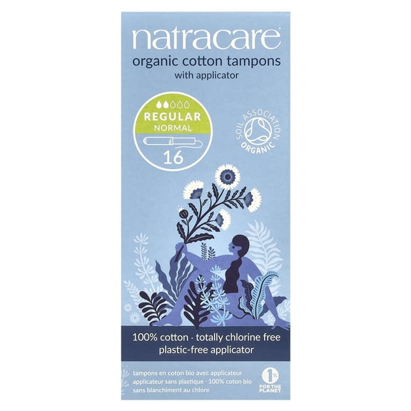 Natracare Certified Organic 100% Cotton Regular Tampons 16 Tampon