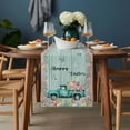 thumbnail image 2 of Easter Table Runner - 72 Inch Long, Kitchen Dining Table Runner Dresser Scarves, Green Truck Rabbit Duck Butterfly Floral Wooden Farmhouse Decor for Coffee Tables Wedding Party Banquet, 2 of 8