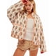 thumbnail image 1 of Chaqueta Acolchada Corta con Estampado Floral Vintage para Mujer, Chaqueta Corta Abierta Al Frente, Ropa de Abrigo Naranja S, 1 of 3