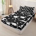thumbnail image 2 of Homewish Cartoon Cats Dog Zipper Twin Comforter Sets with Fitted Sheet and 2 Pillowcases,Lovely Pet Paws Zipper Bedding Set,Black,Black Reversible,4pcs, 2 of 8
