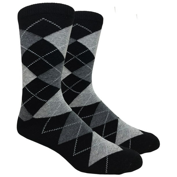 Fine Fit Men's Argyle Dress Socks Premium Fabric Diamond Pattern