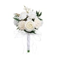 thumbnail image 1 of Dama de honor nupcial sosteniendo ramo de centro de mesa Dama de honor sosteniendo ramo artificial falso Blanco, 1 of 9