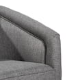 thumbnail image 4 of BizChair Traditional Foam Polyester Steel Swivel Barrel Accent Armchair with 360 Degree Metal Base, Gray, 4 of 15