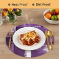 thumbnail image 4 of Purple Abstract Round 13 Inch Placemats Set of 2, Modern Mottled Art Oil Painting HeatResistant Non Slip Place Mats for Dining Table, Wipeable Braided Kitchen Table Mats for Housewarming, 4 of 9