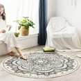 thumbnail image 3 of Vintage Design Rug,Cotton and Linen Circular Floor Mat,Non Slip Rugs for Living Room Bedroom Carpet,Home Decor Office, Round 36" 47" 59" 71",Machine Washable, 3 of 8