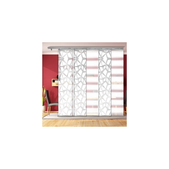 Panel Track SystemAdjustable Room DividerSteel Blinds70-130" WidthHome Office Decor