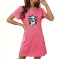 thumbnail image 2 of Taqqpue Womens Halloween Cotton Nightgown Short Sleeves Round Neck Sleepshirt Print Nightshirt Casual Plus Size Sleep Dress Pullover Halloween Sleep Shirt for Women, 2 of 4