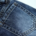 thumbnail image 5 of KIDSCOOL SPACE Infant Jeans,Baby Toddler Elastic Waist with D-ring 4 Ripped Holes Denim Pants,Mid Blue,12-18 Months, 5 of 6