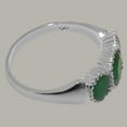 thumbnail image 4 of LBG British Made 925 Sterling Silver Natural Emerald Womens Promise Ring - 33 size options - Size 10.75, 4 of 7