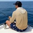 thumbnail image 5 of Bulopur Men’s Fishing Hoodie with Mask UPF 50+ UV Protection Long Sleeve Shirt Solid Khaki Print Quick Dry Breathable Rash Guard for Boating and Outdoor Use, 5 of 8