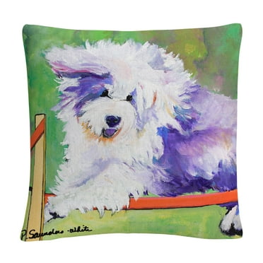 Tibetan Trials' Animals Pets Painting Bold By Pat Saunders-White 16 X 16 Decorative Throw Pillow