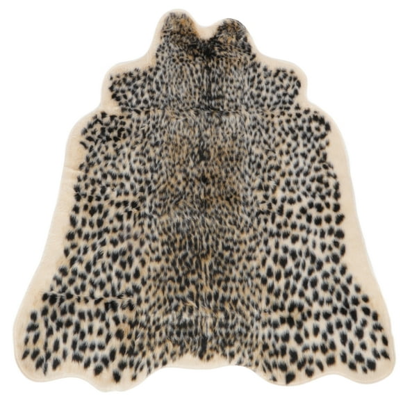 BRIGHTFUFU Alfombra moderna de felpa artificial con estampado de leopardo para sala de estar, dormitorio, decoración del hogar, tamaño S (estampado de leopardo)
