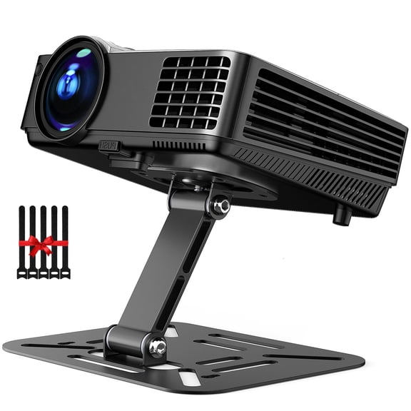 Projector Foldable Stand, Ultra-Compact Foldable Stand with Easy Setup and 180-Degree Rotation, Black