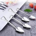 thumbnail image 3 of Paquete de 40 Cucharas de Espresso con Forma de Pala, Minicucharas de Café de Acero Inoxidable de 4,7 Pulgadas, Cucharas PequeñAs para Postre, Té, 3 of 5