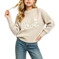 thumbnail image 2 of Rvasteizo Toddler Baby Girls Boys Long Sleeve Sweatshirt Crew Neck Letter Embroidery Knit Warm Sweater Top for Boys Girls 0-17Years, 2 of 4