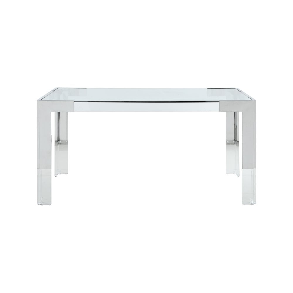 Meridian Furniture Casper Chrome Stainless Steel and Acrylic Dining Table