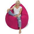 thumbnail image 2 of Chill Sack Bean Bag Pillow, Memory Foam Lounger with Microsuede Cover, Kids, Adults, 7.5 ft, Pink, 2 of 8