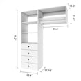 thumbnail image 5 of VivaVista Closet Modules: Wardrobe ClosetDouble Hanging Unit with 1 Levels of Rod.Closet Tower with 4 Drawers and 4 Shelves., 5 of 9