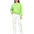 thumbnail image 5 of Unisex Kids' Mint Green Tracksuit Set - 100% Polyester, Machine Washable, Size 110-160, Crew Neck Top & Elastic Waist Cuffed Joggers,Size 9-10T, 5 of 5