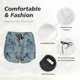 thumbnail image 4 of Balery Underwater Animals and Flowers Pantalones cortos deportivos para mujer con forro y dos bolsillos, elásticos, para entrenamiento, gimnasio, yoga-Large, 4 of 7