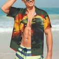 thumbnail image 7 of Sikiie Hawaiian Style Bald Eagle Print Men's Hawaiian Shirt, Summer Beach Button Pocket Short Sleeve T-Shirt,Large, 7 of 7
