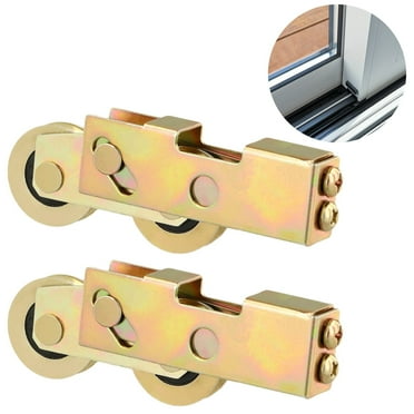 2 Pcs Sliding Patio Door Tandem Roller Assembly,1-1/4 Inch Steel Ball Wheel Bearing, Adjustable Sliding Door Wheel Replacement for Sliding Glass Door Screen Door