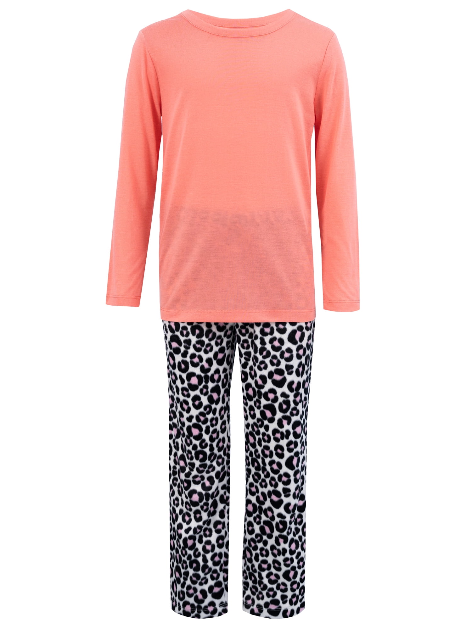 Fruit of the Loom Girl's Long Sleeve Fleece Pajama Set, 2-Piece, Sizes 4-16