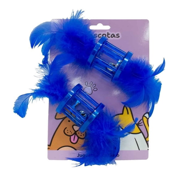 Juguetes para Mascota Prichos con Plumas y Cascabel 21x4x4 cm 1 Paquete con 2 Piezas