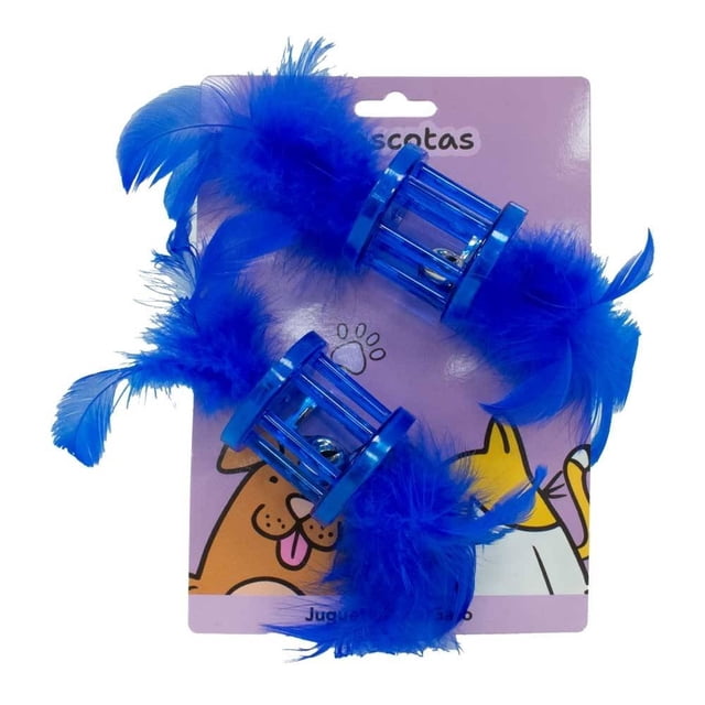 Juguetes para Mascota Prichos con Plumas y Cascabel 21x4x4 cm 1 Paquete con 2 Piezas