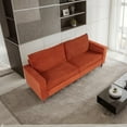 thumbnail image 4 of Orange corduroy, modern style solid color sofa, multi-person sofa, sturdy and stable, stylish and beautiful, suitable for living room and office, 4 of 11