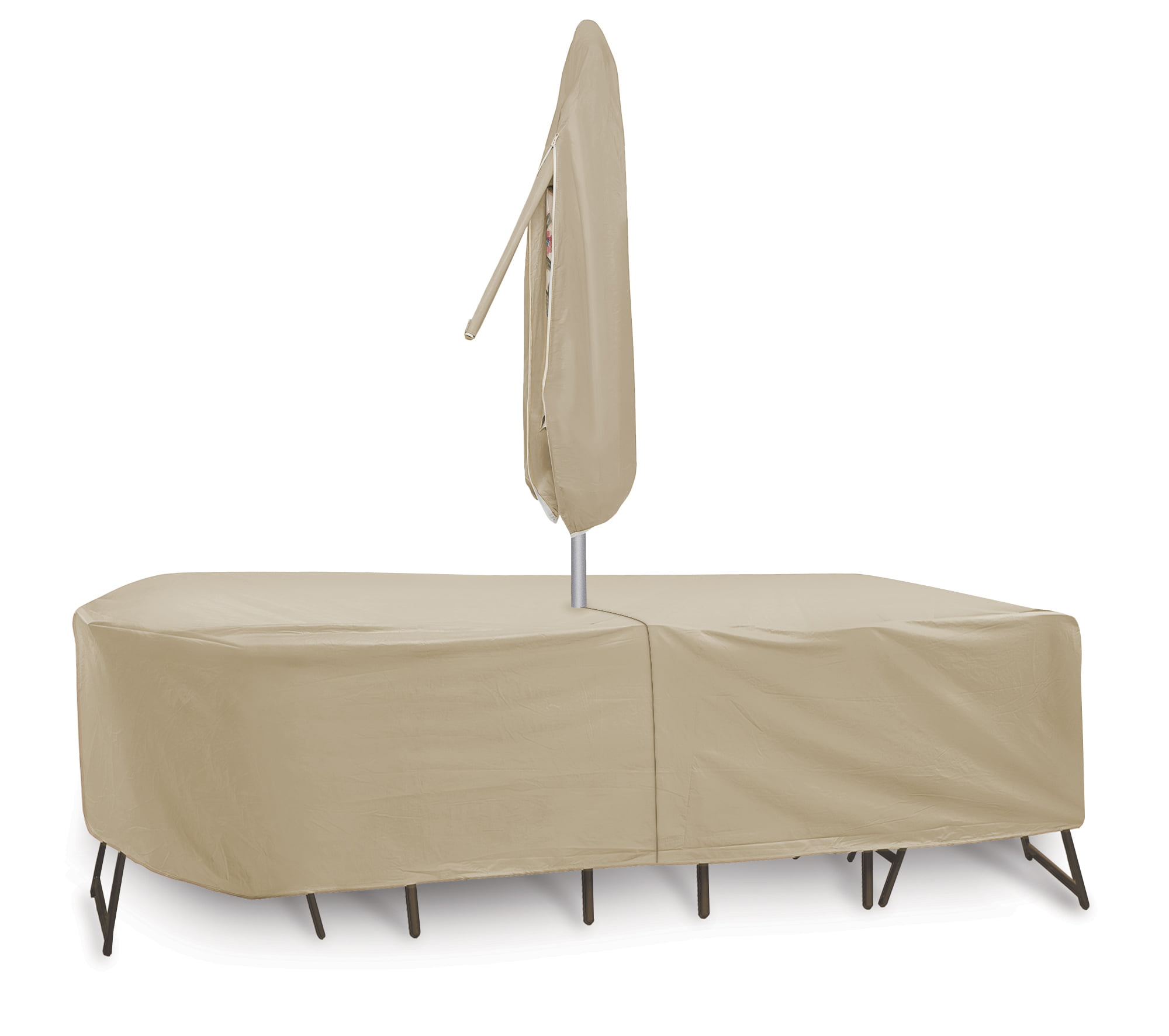 Medium Classic Accessories Veranda Rect/Oval Patio Table & Chair Set Cover W/Umbrella Hole