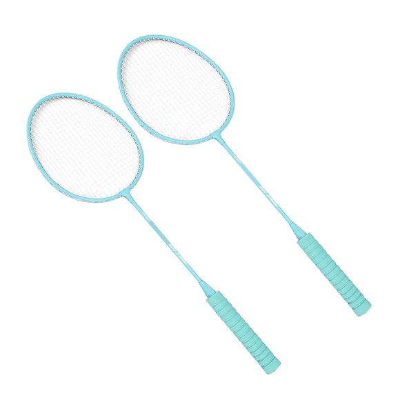 Ensemble de Badminton 2 Joueurs Anti-Casse Rainures Design T avec Sac de Transport 3 Volants pour Entraînement Divertissement