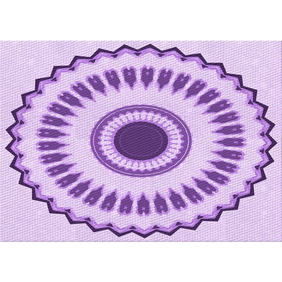 Ahgly Company Machine Washable Indoor Rectangle Transitional Purple Area Rugs, 6' x 9'